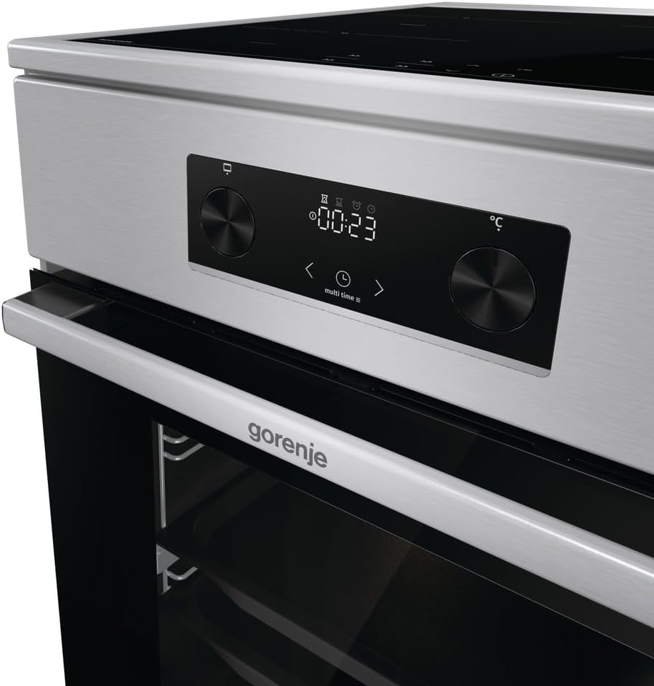 Gorenje GEIT5C61XPG Elektro-Standherd mit Induktion /50cm Breite /70 Liter/Pizza Funktion/FrozenBake/AirFry/MultiAir Technologie/HomeMade Backofenform/AquaClean/FastPreheat/Bigspace/Edelstahl