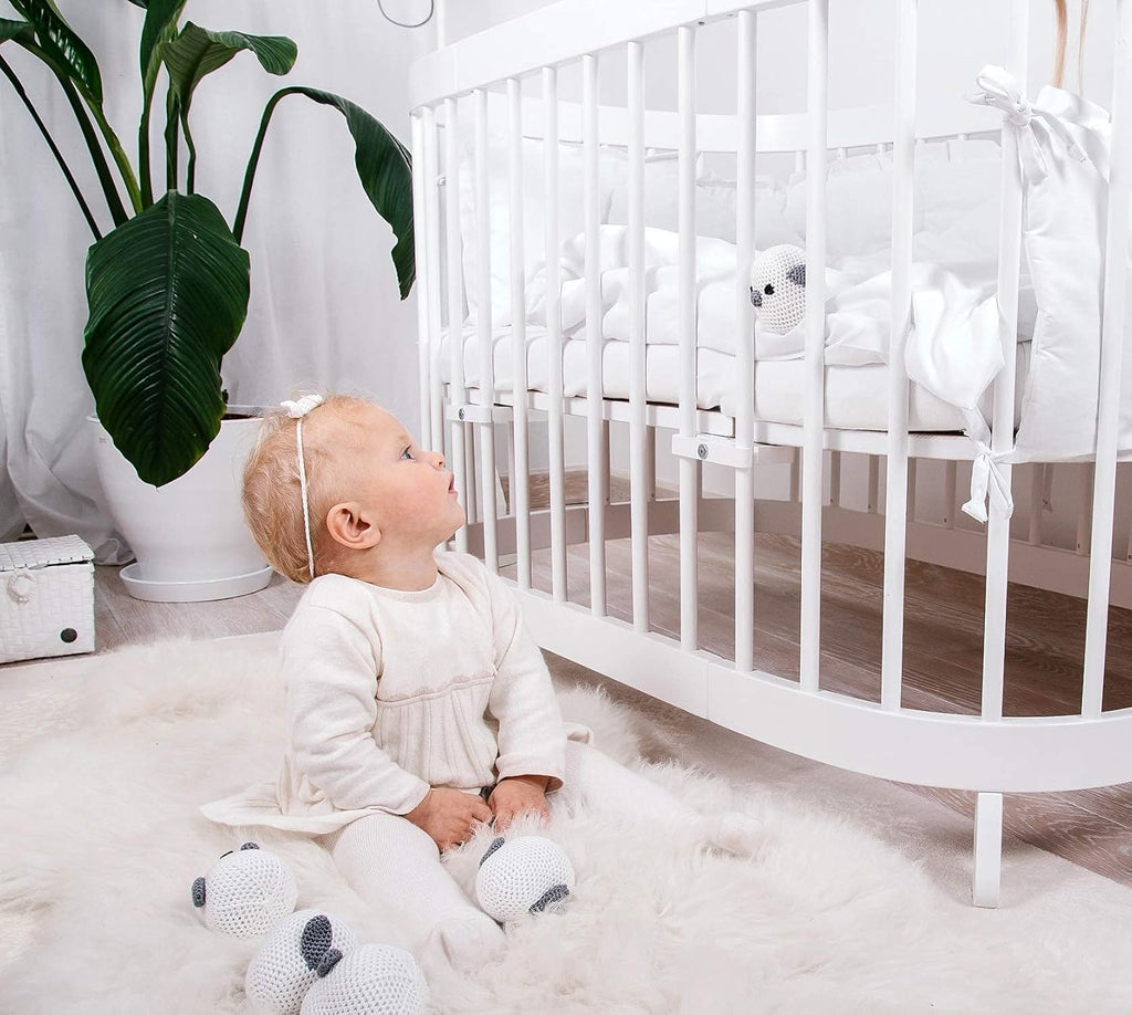 tweeto® Babybett 7 in 1 – mitwachsendes Babybett aus Holz | höhenverstellbares Beistellbett & Gitterbett | umbaubar zu Kinderbett & Laufstall (Buche Natur)