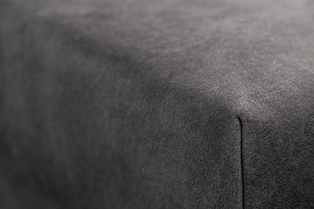 Riess Ambiente Moderne XXL Wohnlandschaft Kent 305cm grau Samt Bigsofa inkl. Hocker Federkern Samtsofa Samtcouch Ecksofa Eckcouch U-Sofa U-Couch Wohnzimmer