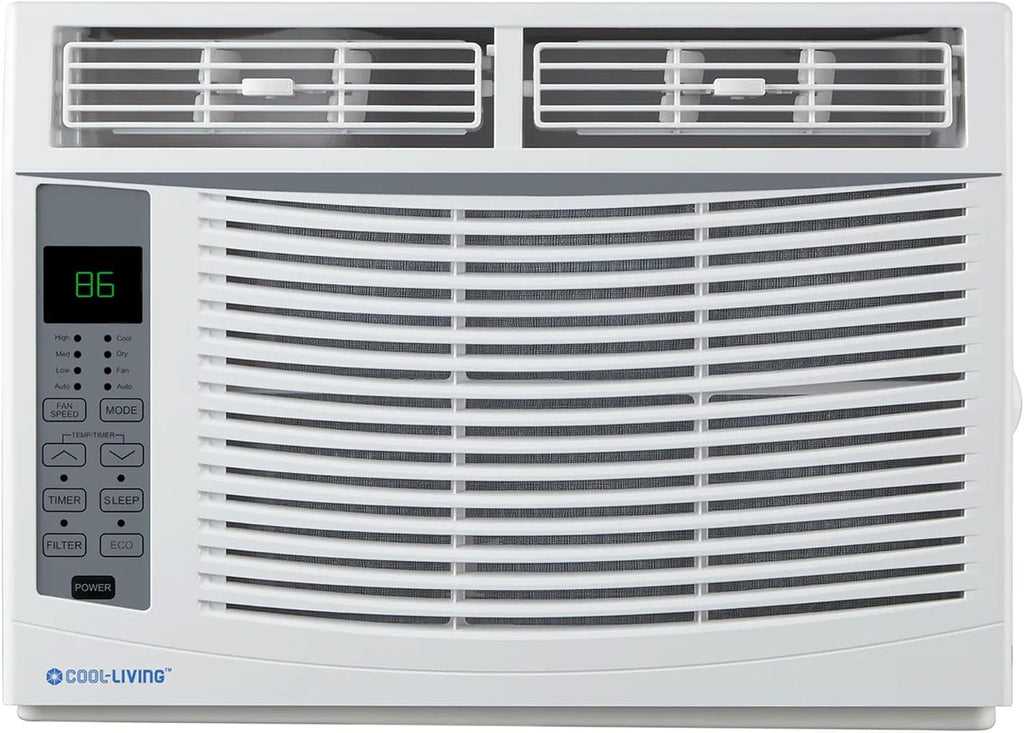 Cool-Living - 6000 BTU Raumklimaanlage mit Installationsset und Fernbedienung, erfrischt Räume bis zu 250 Quadratmeter, Weiß