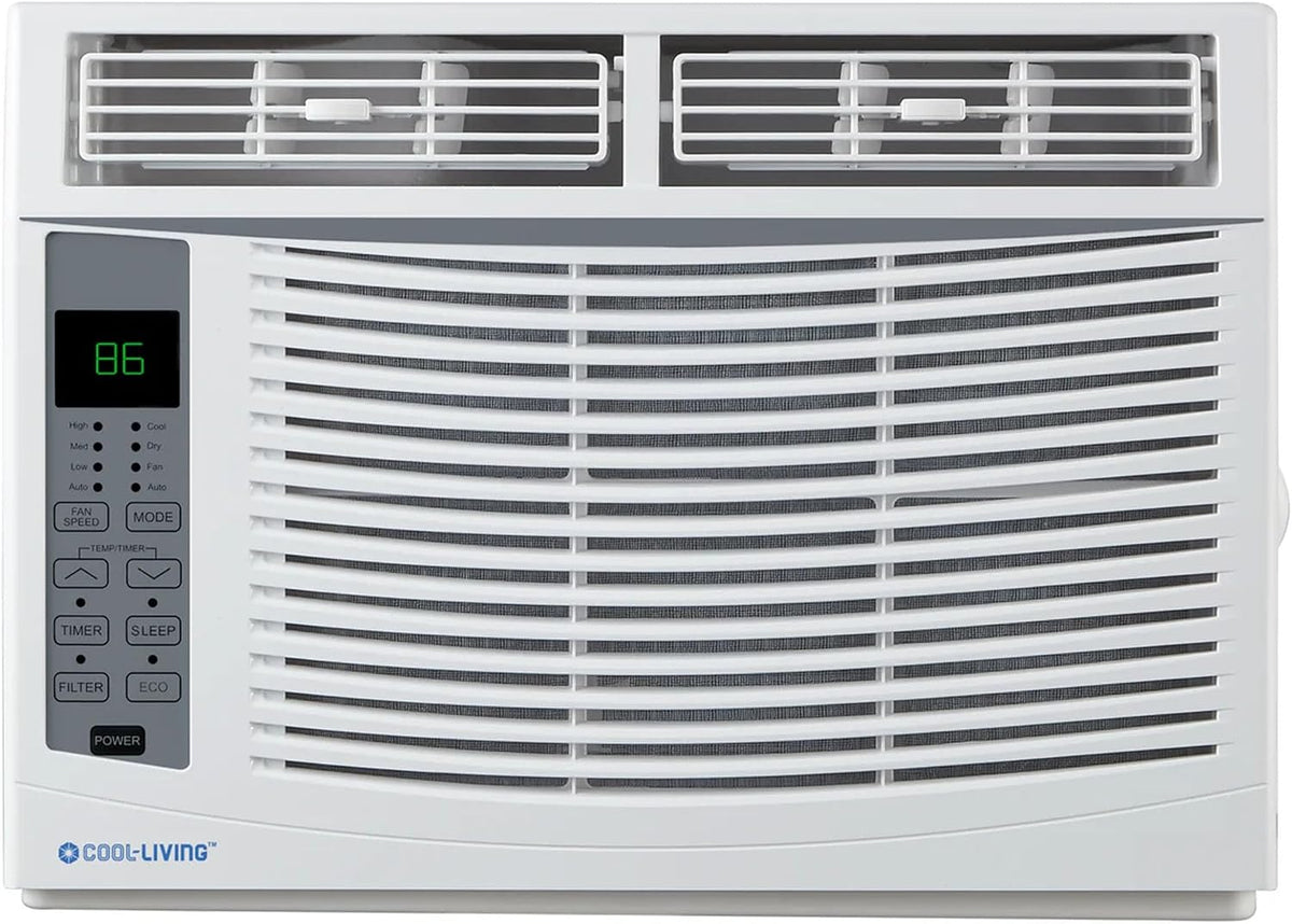 Cool-Living - 6000 BTU Raumklimaanlage mit Installationsset und Fernbedienung, erfrischt Räume bis zu 250 Quadratmeter, Weiß