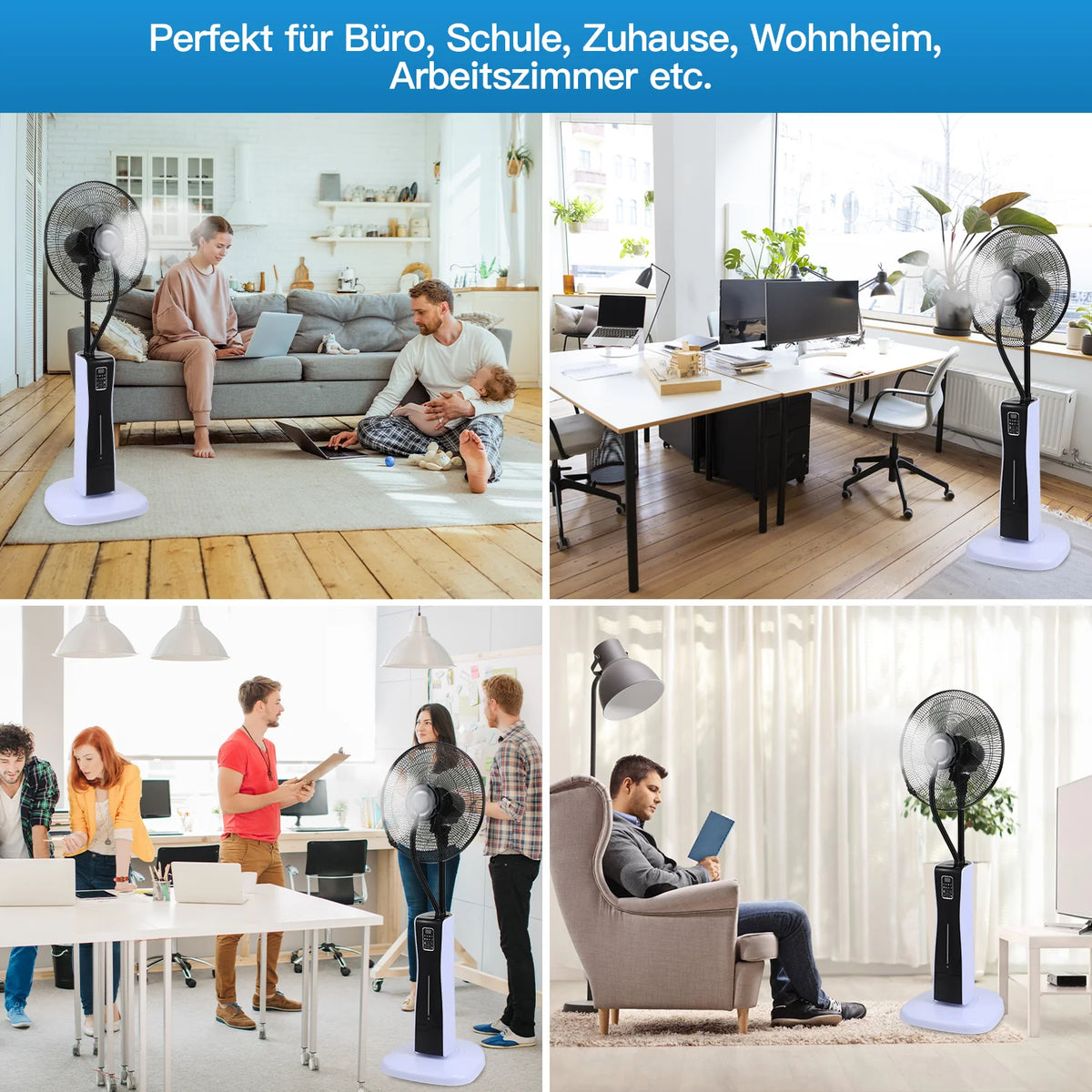 Sonnewelt Standventilator mit Wasserkühlung Ultraschall-Sprühnebel