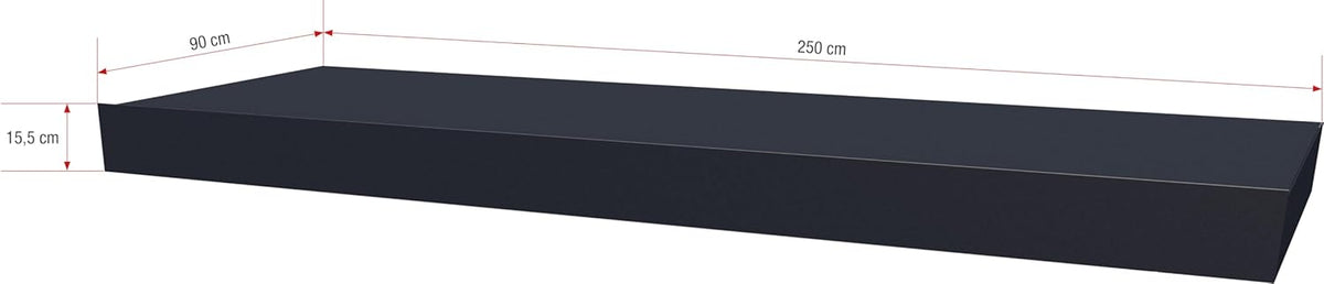 Gutta Rechteckvordach BS 250 Anthrazit | Maße: 250 x 90 x 15,5 cm (BxTxH)