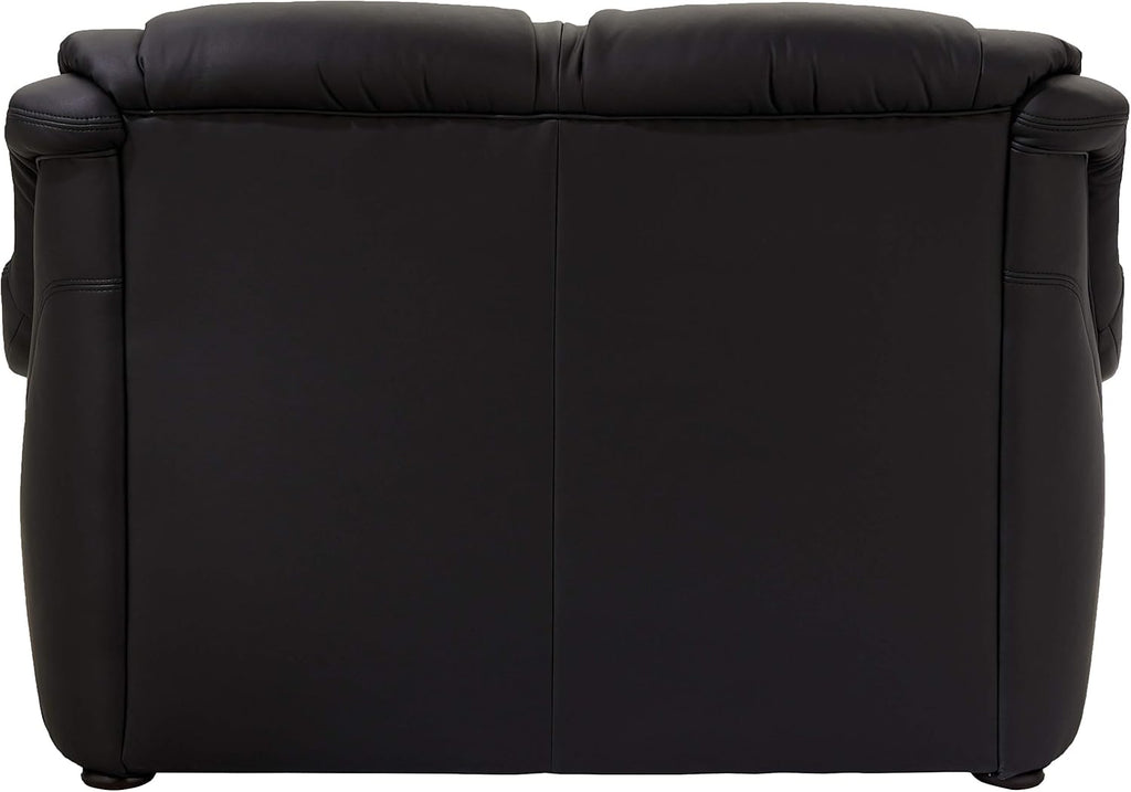 Cavadore 2er Sofa Bansa 2-sitzige Couch in Lederoptik, Kunstleder, schwarz, 148 x 94 x 95 cm