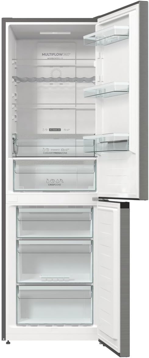 Gorenje NRK 619 DA2XL4 Kühl-Gefrierkombination/NoFrostPlus/Multiflow 360° / Convert FreshZone/AdaptTech/LED Display / 185 cm/Kühlteil 204 l/Gefrierteil 96 l / 38 dB/EEK: D/Edelstahl