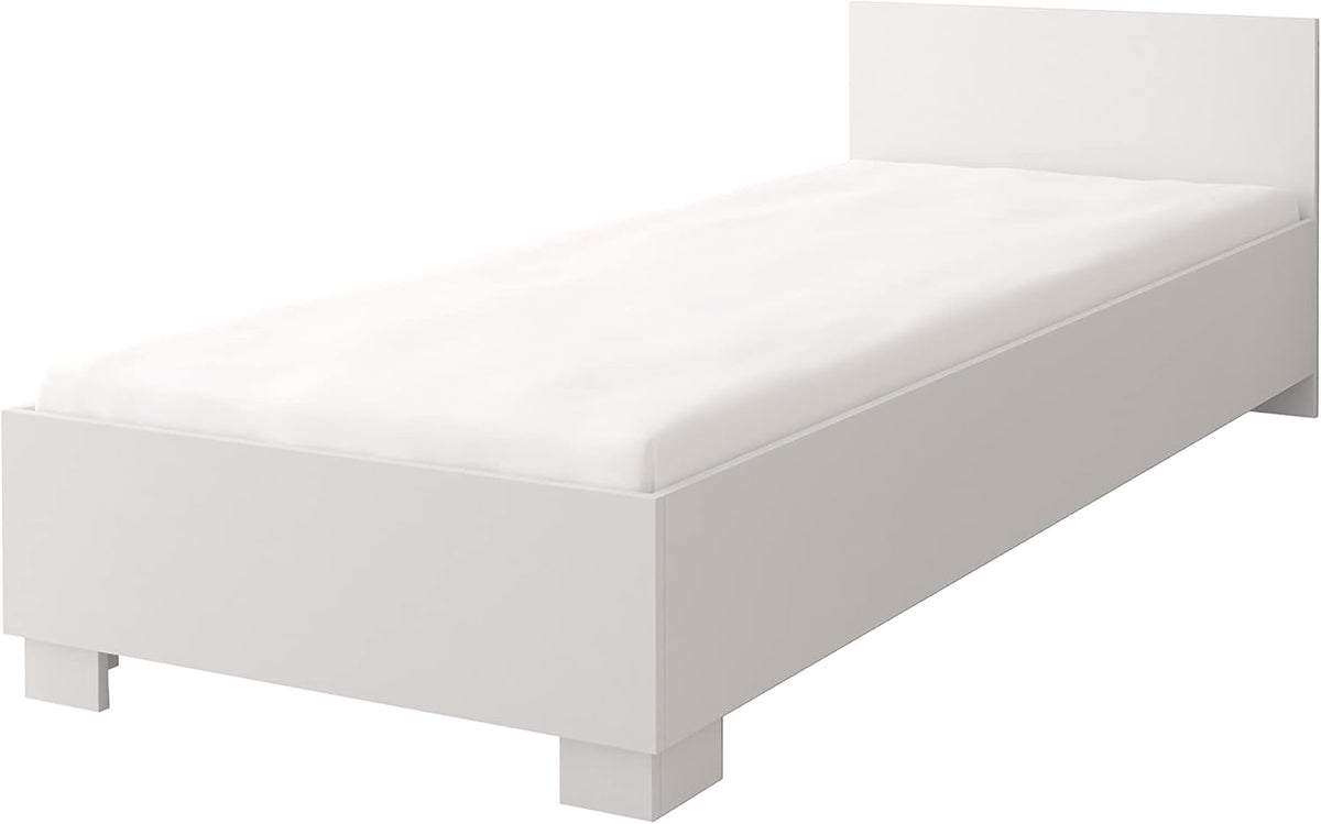 Fabryka Mebli Idźczak Kinderzimmer-Set Jonas I 01 - Schrank, Bett, Wandregal, Kommode, Schreibtisch, Nachttisch - Kleiderschrank - Skandinavischer Stil, Modern Design - Weiß/Grau