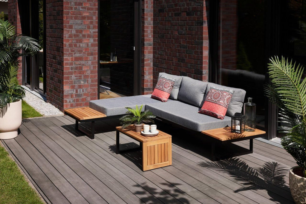 Primaster Gartenmöbel-Set Vulcano Holz/Aluminium Ecksofa Sitzgruppe Lounge Set