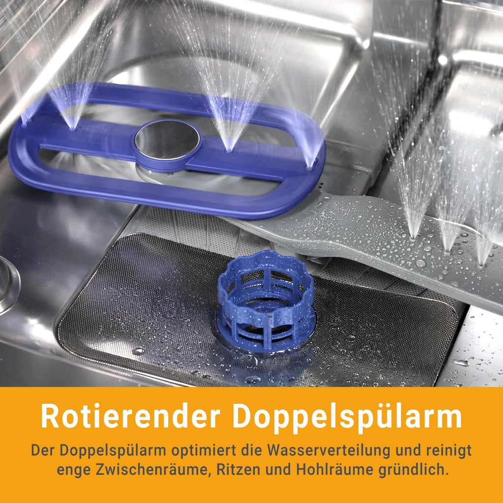 KKT KOLBE 60 cm Geschirrspüler Spülmaschine Schwarz Silber Freistehend, Unterbaufähig, Besteckschublade, LED-Beleuchtung, Automatische Türöffnung, höhenverstellbar, 7 Programme, 14 Maßgedecke, DW60FSS