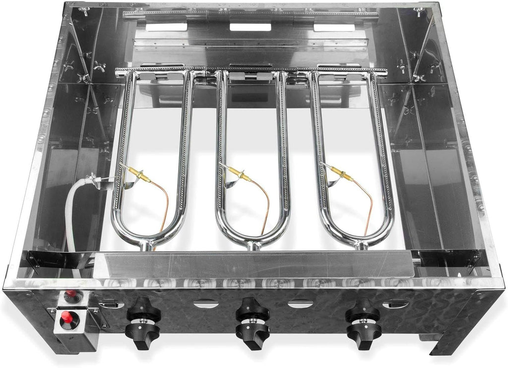 DEMA Gasbräter mit 3 Flammen – Leistungsstarker Gastrobräter für Grill & Outdoor-Küche – Ideal für Camping & Events