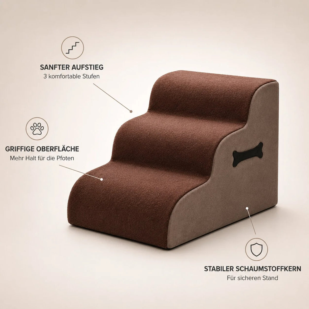 Hundetreppe für Bett und Sofa | Pfotenstufe