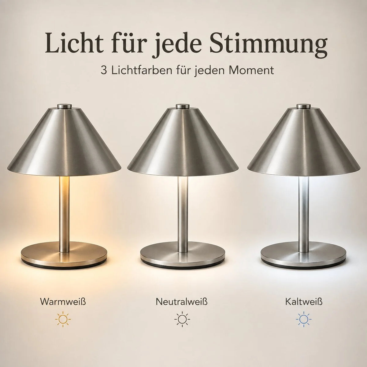 LED Tischlampe mit Touch Sensor | Samtlicht