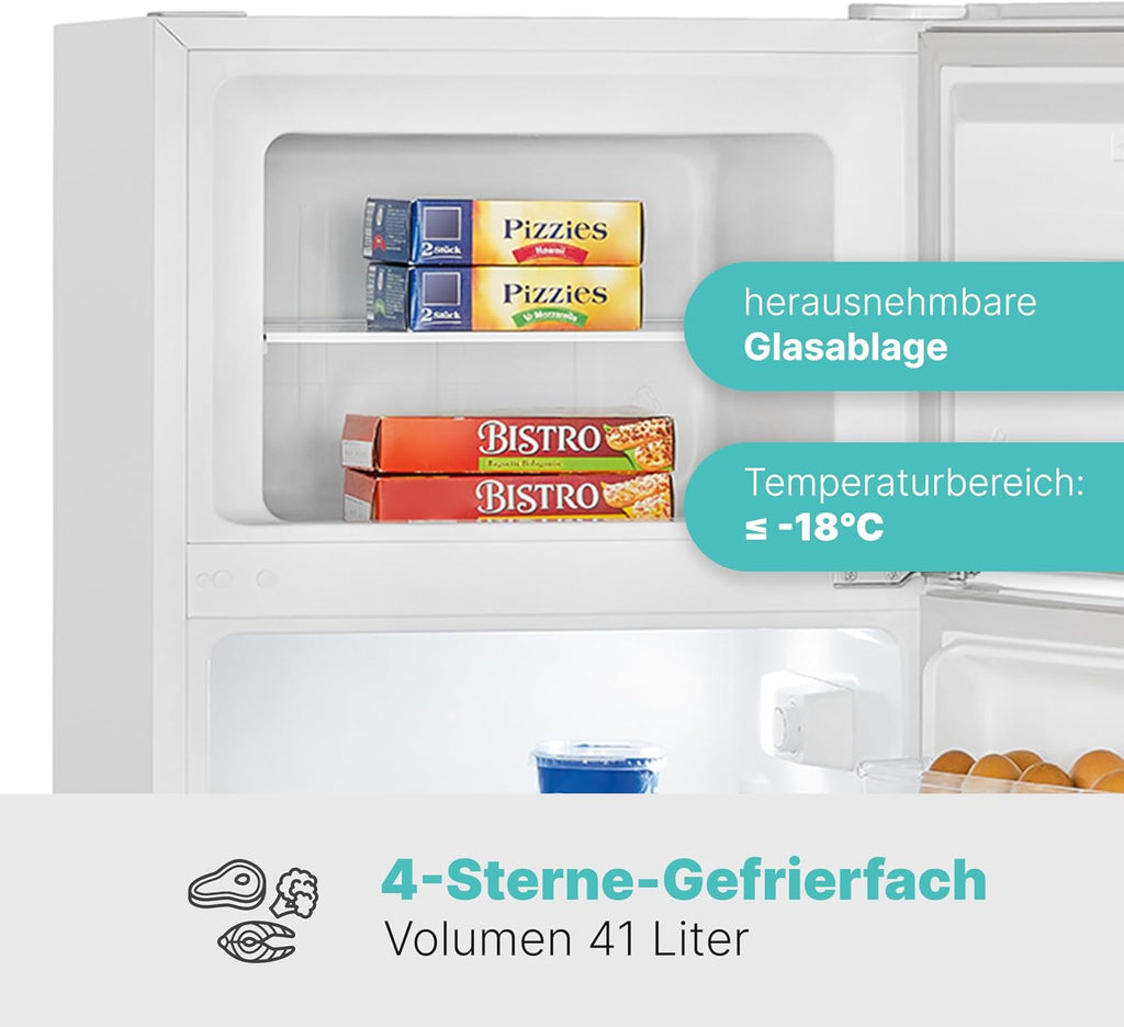 Bomann® Kühlschrank mit Gefrierfach | Kühl Gefrierkombination 206L | 4 Sterne-Kennzeichnung | Kühlgefrierkombi mit wechselbarem Türanschlag | Stufenlose Temperaturregelung | Kühlschrank DT 7318.1