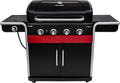 Gas2Coal® Barbacoa híbrida: barbacoa de gas y carbón de tres quemadores, acabado en negro.