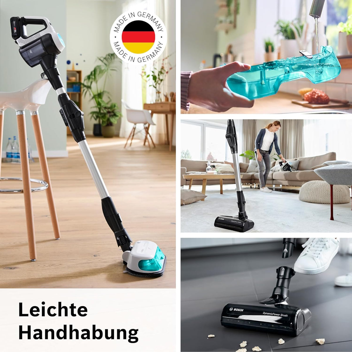 Akku-Staubsauger Unlimited 7 ProHygienic Aqua BKS71HYG1, kabellos, 2in1 Saugen & Wischen, Knickrohr, HEPA-Filtersystem, 10 J. Motorgarantie, Wechselakku, Schnellladegerät, Made in Germany, weiß