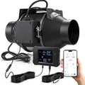 100mm Rohrventilator WiFi APP mit Inverter-EC-Motor, 360 m³/h Inliner Abluftventilator mit Intelligenter Temperatur- und Feuchtigkeitsregler, 3m Kabel Inline Rohrlüfter für Growzelte Gewächshäuser