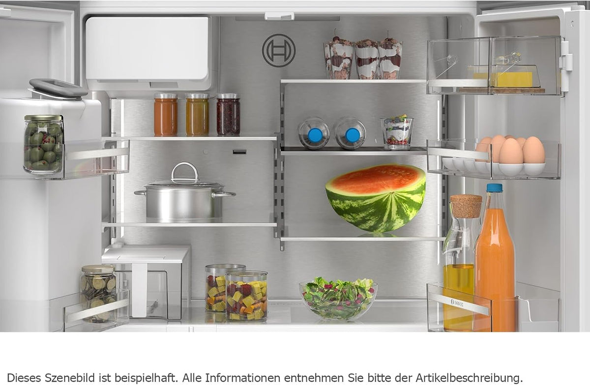 Bosch KFI96APEA, Serie 6, Smarter French Door Kühlschrank, 183 x 90,5 cm, 375 L Kühlen + 199 L Gefrieren, noFrost, Eis- und Wasserspender, Big Box, VitaFresh XXL 0º, AntiFingerprint, Gebürsteter Stahl