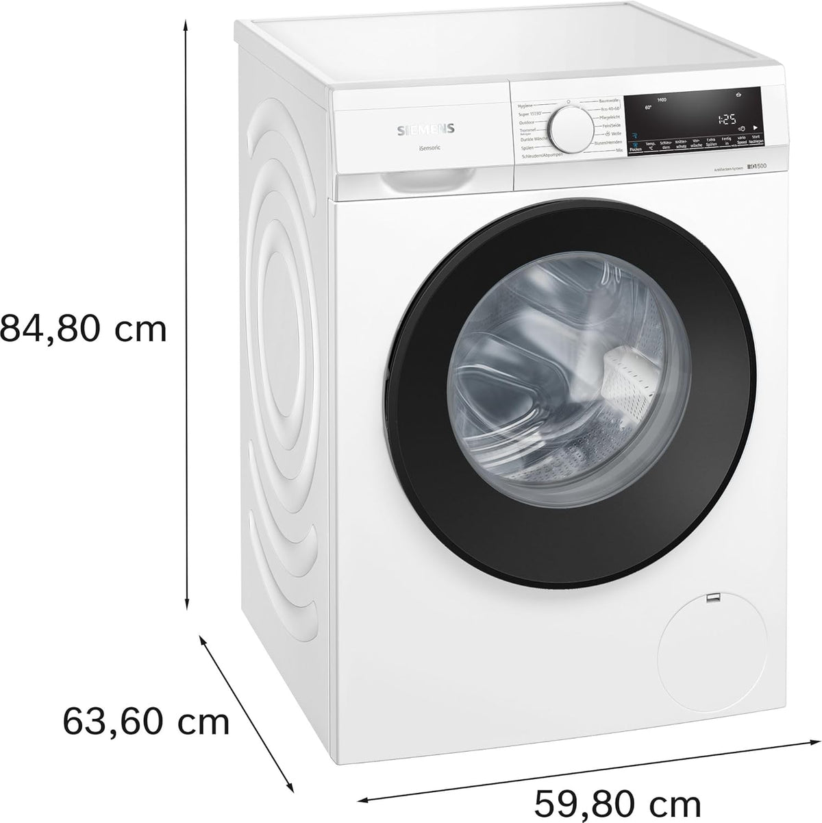 Siemens WG34G2070 iQ500 Waschvollautomat, 8 kg, 1400 UpM, speedPack L - Programme beschleunigen, Antiflecken-System für hartnäckige Flecken, Outdoor-Programm, LED Display