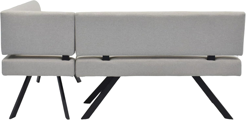 byLIVING Eckbank Toronto, Bezug in Taupe, Gestell in schwarz, L-Form Langer Schenkel Links, Taschenfederkern, Küchenbank, Speisezimmerbank, Maße: B 182, H 85, T 128 cm