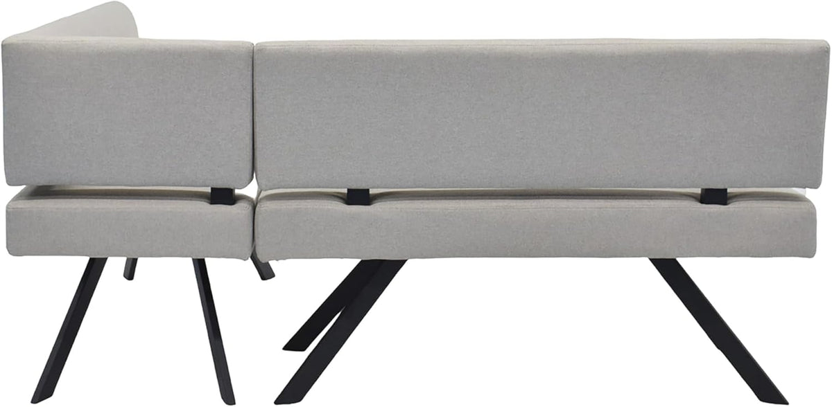 byLIVING Eckbank Toronto, Bezug in Taupe, Gestell in schwarz, L-Form Langer Schenkel Links, Taschenfederkern, Küchenbank, Speisezimmerbank, Maße: B 182, H 85, T 128 cm