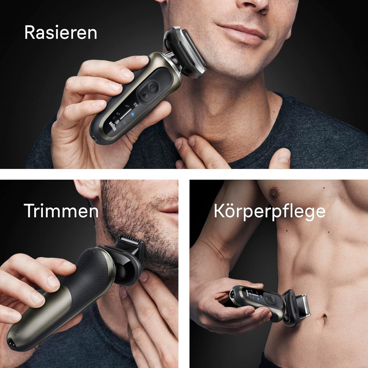 Braun Series 7 Rasierer Herren Elektrisch, Elektrorasierer, 60 Min. Akku, 4in1 SmartCare Center, +2 Aufsätze, Kabelloser Nass- & Trockenrasierer Männer, Wasserdicht, Made in Germany, 72-C7650cc, Gold
