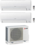Dual Split Klimaanlage 12000 + 9000 BTU, Inverter, Klasse A++/A+ MSZ-HR25 + HR35VF + MXZ-2HA50VF