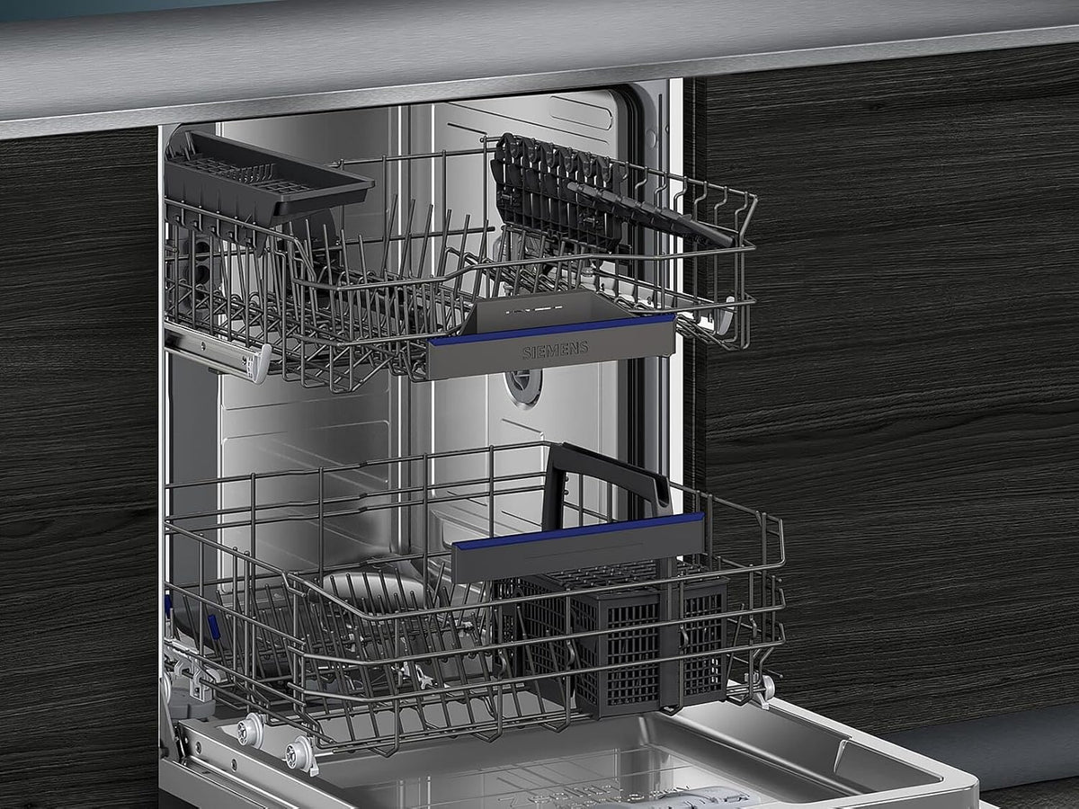 Siemens SN63EX14VE, iQ300 Smarter Geschirrspüler, Vollintegrierte Spülmaschine mit Besteckschublade, 60 cm, Auto Türöffnung dank autoOpen dry, Besonders leise durch iQdrive-Motor, infoLight aquaStop