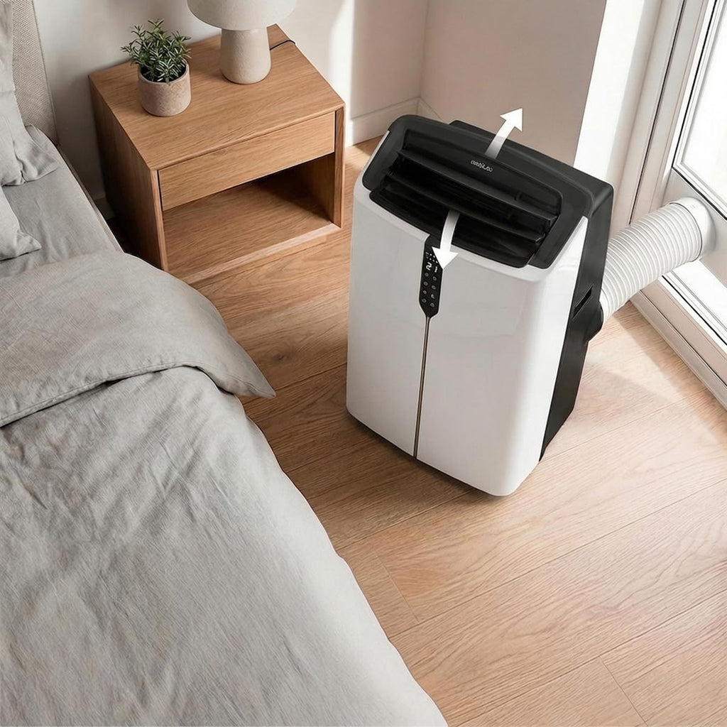 Cecotec Mobile Klimageräte ForceClima 12600 Nux Heating. 12000 BTU, Heizfunktion, 5 Modi, 3 Stufen, bis 30 m², Entfeuchter 28 L/Tag, LED-Display, Fernbedienung, Timer, Oszillation, R290, Klasse A