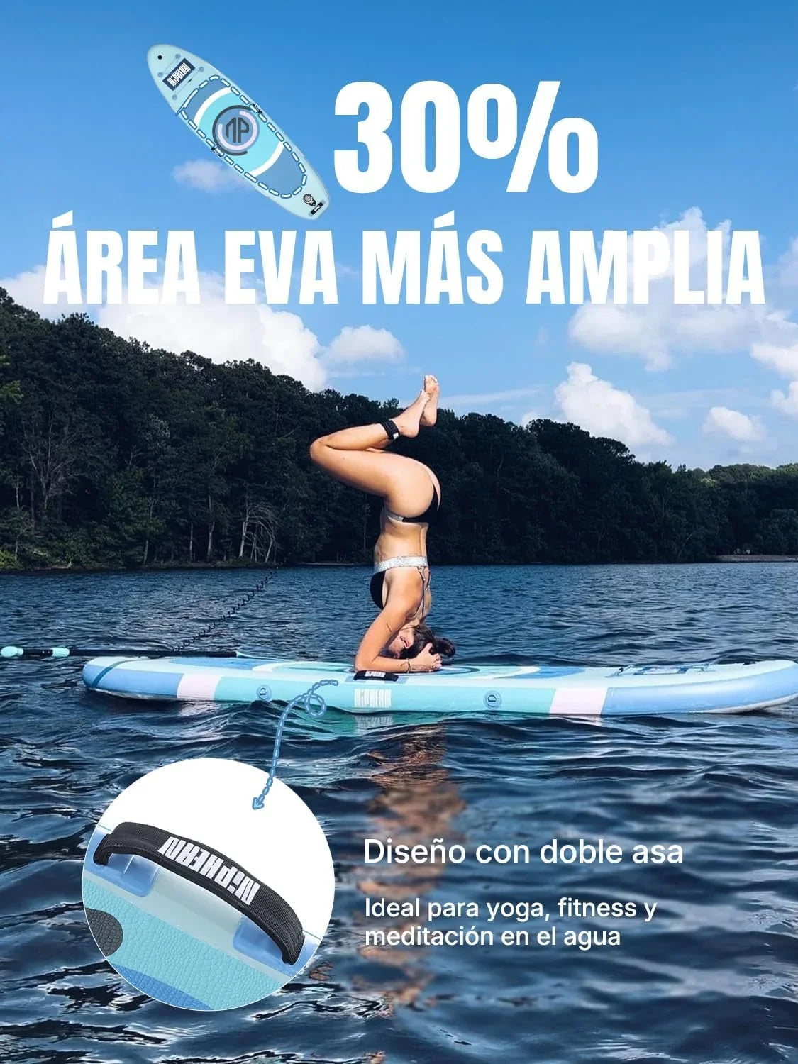 Niphean Tabla Paddle Surf Hinchable, Tabla de Paddle Surf 305 cm con Aletas de Equilibrio para Principiantes y Accesorios Resistentes, Sup Board para Adultos, Stand up Paddle Board Versátil para Yoga