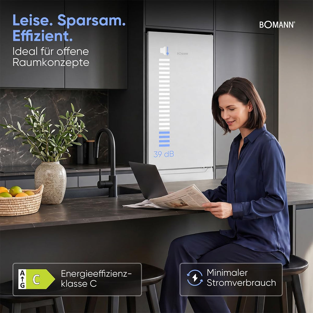 Bomann® Kühlschrank mit Gefrierfach | Energieklasse C | 181cm | NoFrost | 5 Jahre Kompressor-Garantie | Kühl Gefrierkombination No-Frost | Kühlgefrierkombination freistehend | KG 7370 weiß