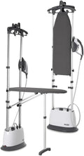 2-in-1 Dampfglätter mit Bügeltisch – All-in-One Gerät 2200W, 4 bar, 50 g/min – Vertikales & Horizontales Glätten für Kleidung und Heimtextilien