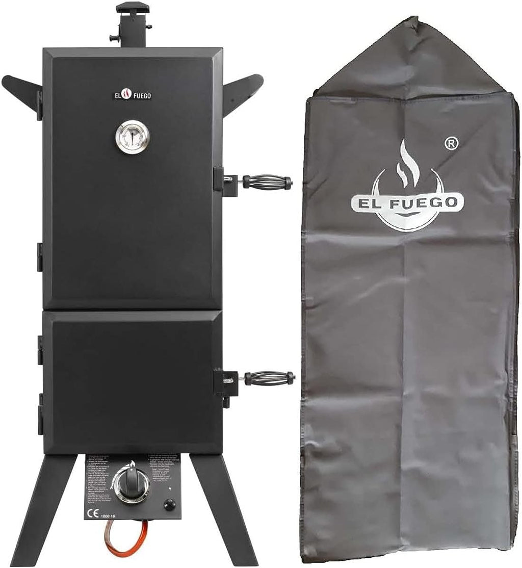 El Fuego® Gasgrill "Portland XL" | inkl. Abdeckhaube | inkl. Gasschlauch und Druckminderer | inkl. Wasserschale & Smokebox | Räuchergrill | Smoker | AY 3172