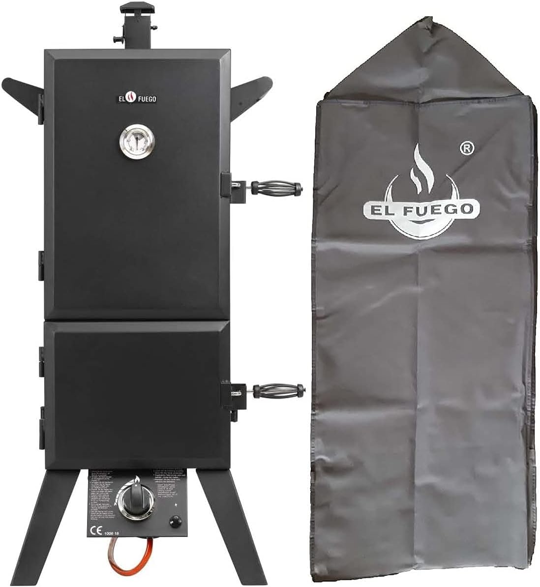 El Fuego® Gasgrill "Portland XL" | inkl. Abdeckhaube | inkl. Gasschlauch und Druckminderer | inkl. Wasserschale & Smokebox | Räuchergrill | Smoker | AY 3172