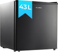 KLAMER Mini Kühlschrank mit Gefrierfach 43 L, Kleiner Kühlschrank Schwarz, 6 Kühlstufen, Kompressor, Gefrierzone, Herausnehmbares Gitter, Minibar, Kühlschrank Klein
