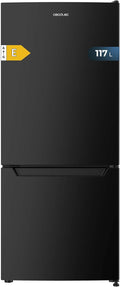 Cecotec Kombi Kühlschrank No Frost 117L Bolero CoolMarket Combi 117 DF Schwarz E. Klasse E, Schwarzer Kombi Kühlschrank, Defrost, Klasse E und Fast Freezing Modus