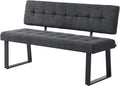 B&D home Sitzbank Sigfrid - Eckbank Esszimmer Mit Lehne, Sitzbank Flur, Pflegeleichter Bezug aus Microfaser in Anthrazit, Kaltschaum-Polsterung, Für Esszimmer, Küche & Flur, 140 cm