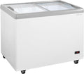 GastroHero Eiscreme Gefriertruhe 284 Liter Tiefkühltruhe LED Beleuchtung Schiebeglasdeckel Rollen Gefrierschrank Gewerbe Eis Truhe Verkauf –18 °C Gastronomie Kiosk