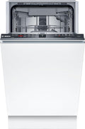 SPV2HMX42E, Serie 2, Smarter Geschirrspüler Vollintegriert, 45 cm breit, Besteckschublade, extra Trocknung auf Knopfdruck, höhenverstellbarer Oberkorb, leiser und effizienter Motor, mit aquaStop