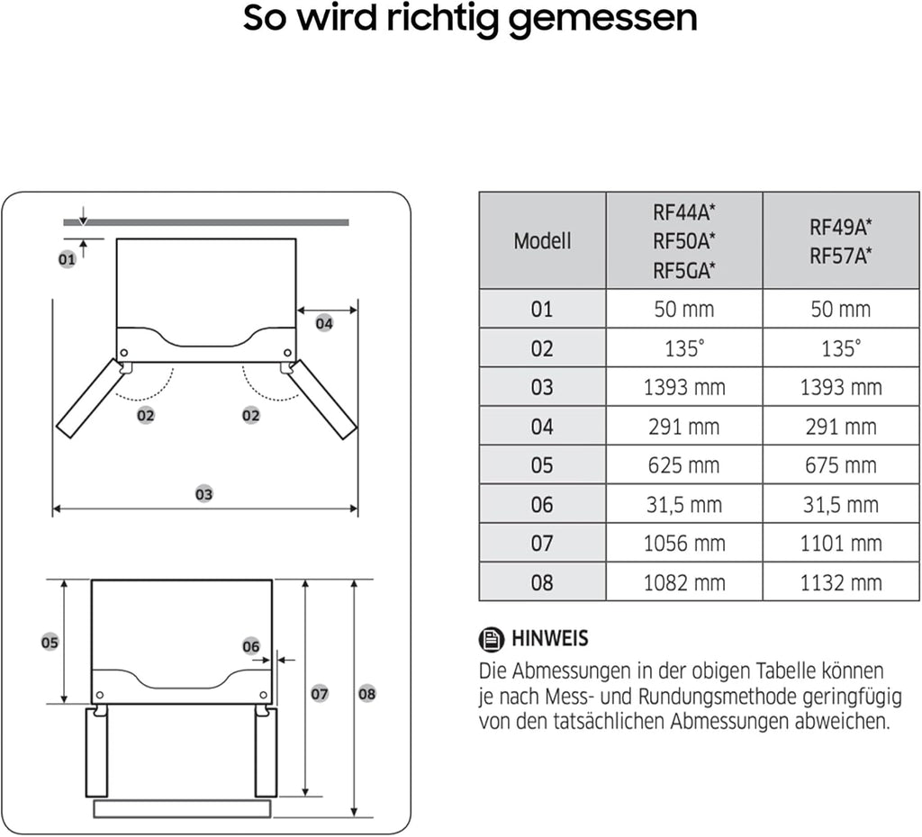 Samsung Bespoke RL38A7CGTS9/EG Kühl-/Gefrierkombination, 203 cm, 387 ℓ, AI Control, Twin Cooling+, Auto Ice Maker, No Frost+, Digital Inverter Kompressor, Edelstahl Look