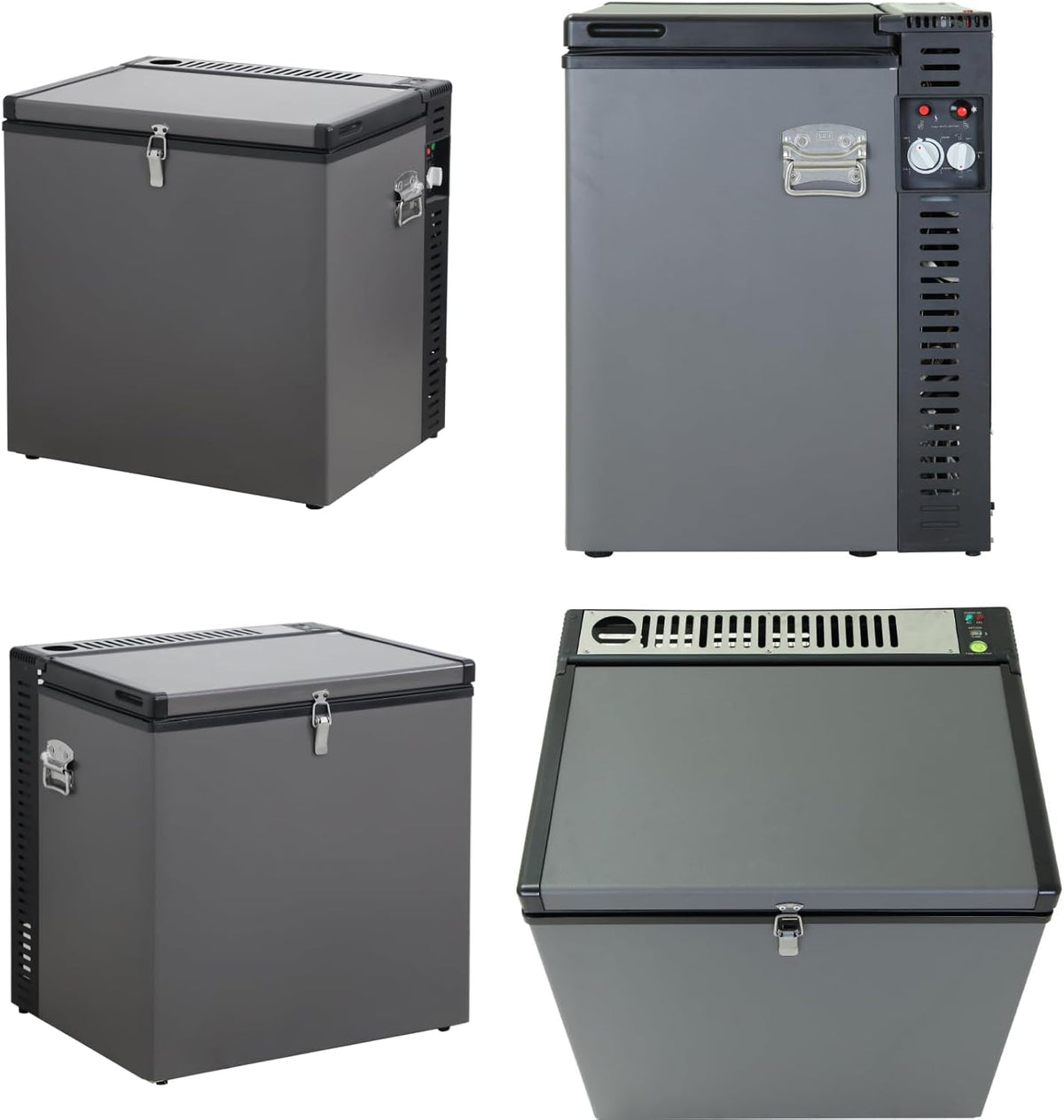 Smad Gas Gefrierfach, 70 l, Dreifach Gemischt, 12 V/230/LPG, Camping, Gas Gefrierschrank, geräuschlos, für Garage, Mobile, Reise, Schwarz