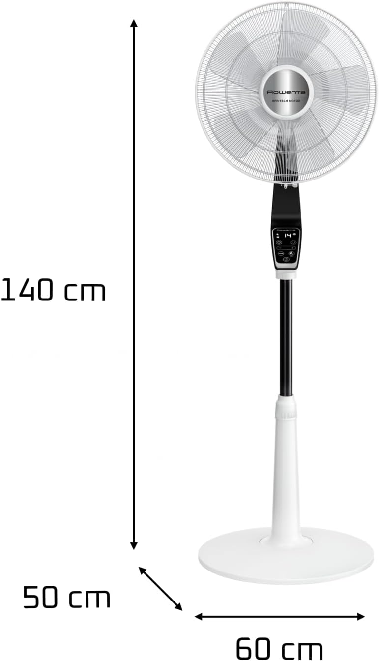 Rowenta Standventilator Turbo Silence Extreme, 14 Geschwindigkeitsstufen, 32 dB Silent Night Modus, Fernbedienung, Oszillation, höhenverstellbar, Luftzirkulation bis 8,2 m, weiß, VU5690F0