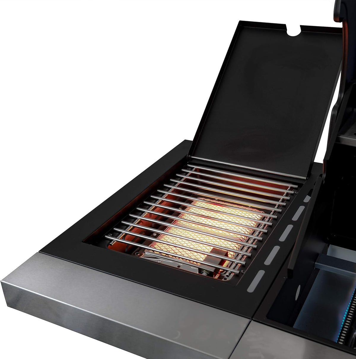 ACTIVA 3 Brenner Gasgrill "Silver Star 400" Grillwagen mit 800 Grad Infrarot Seitenbrenner, Gussrost, Deckelthermometer und zusätzlicher Ablage