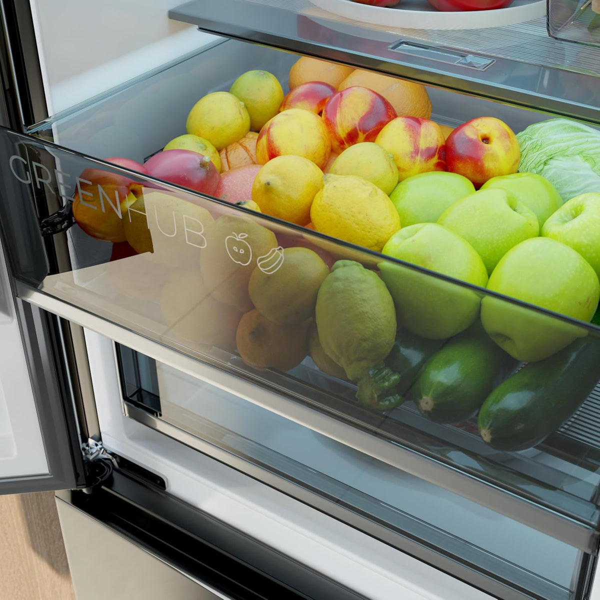 Cecotec Kühlschrank Kombi 409 L Total No Frost Bolero CoolMarket Combi 409 Black Glass C. Höhe 185 cm, Max Inside mit VIP Tech, Inverter-Kompressor Plus, geringer Stromverbrauch, variable Temperatur