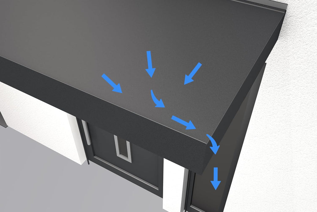 Gutta Rechteckvordach BS 250 Anthrazit | Maße: 250 x 90 x 15,5 cm (BxTxH)