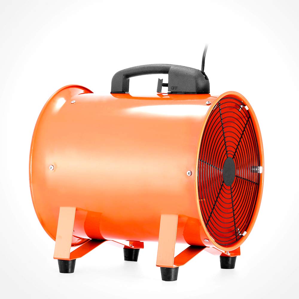 Futchoy 250 mm Gebläse Bauventilator Ventilator Baugebläse Industrie Axialgebläse Baulüfter Industrieventilator Windmaschine mit 10m Schlauch für Fabriken, Keller, Werften usw