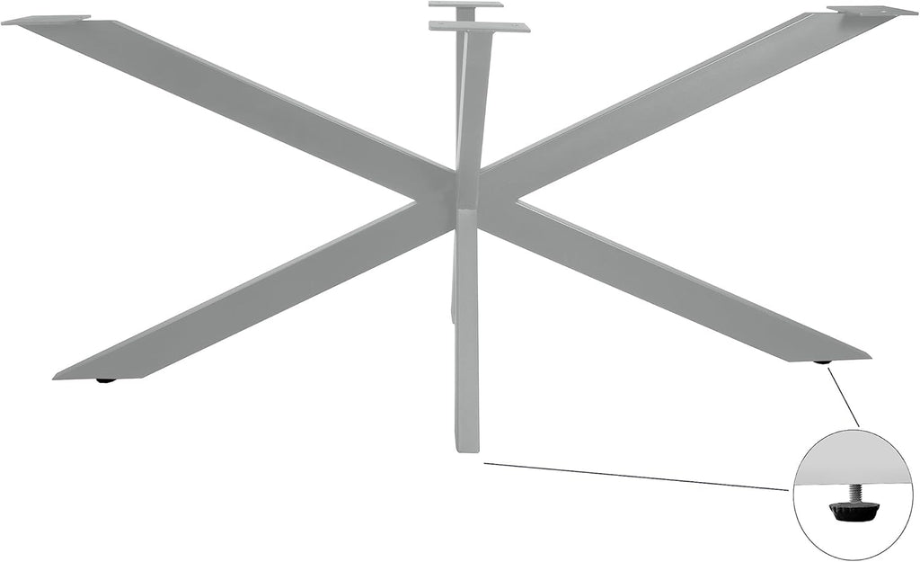 SAM Esstisch 240 x 100 cm Cali, Baumkantentisch naturfarben, Akazienholz massiv, Spider-Gestell aus Metall Silber, aufgedoppelte Kanten 25+25 mm