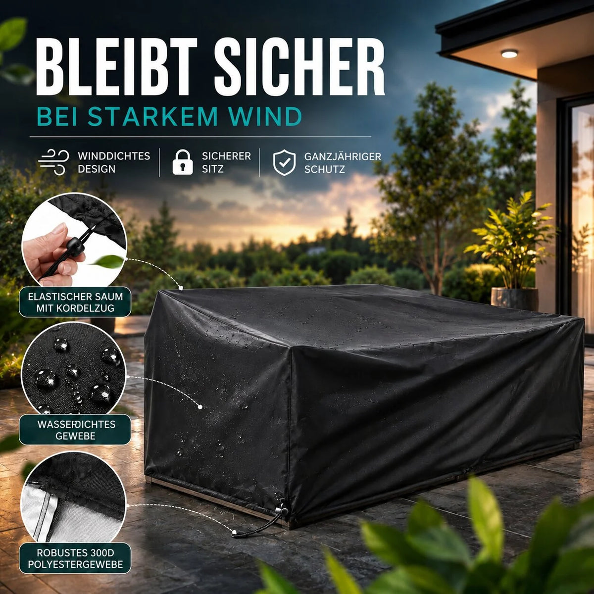 Wetterfeste Gartenmöbel Abdeckung | Regenschild