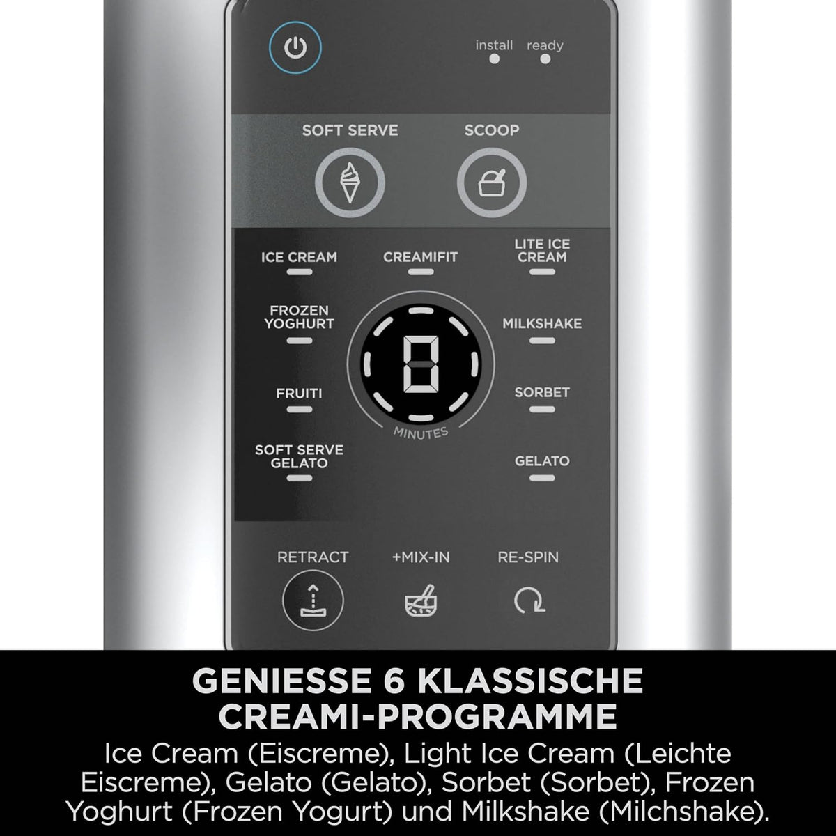 Ninja CREAMi Scoop & Swirl Eismaschine mit 2 Behältern, 13 Funktionen, für Eiscreme, Softeis, Gelato, Sorbet, Milchshakes und mehr, mit Mix-In-Funktion, Platinsilber, NC701EU