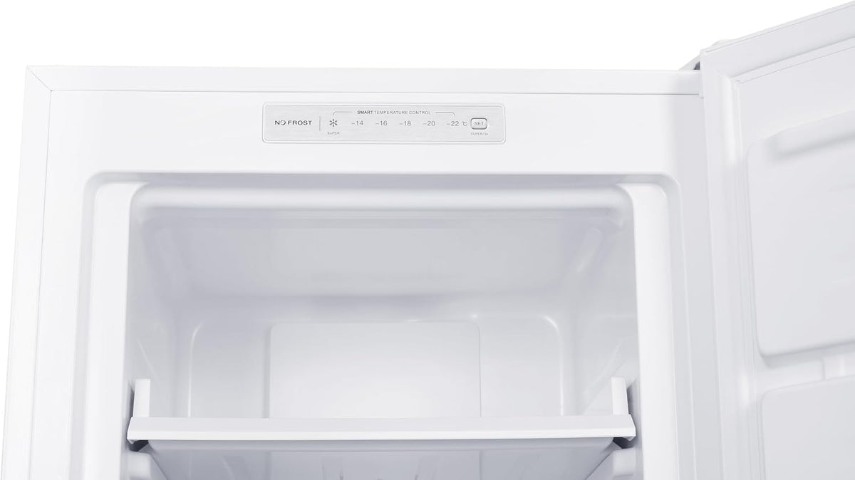homeX Gefrierschrank NoFrost, Tiefkühlschrank groß - 161L Nutzinhalt, 4-Sterne Gefrieren, Freezer No Frost, Gefrierschränke freistehend, Temperaturregelung, Super-Frost-Funktion, leise 39 dB, weiß