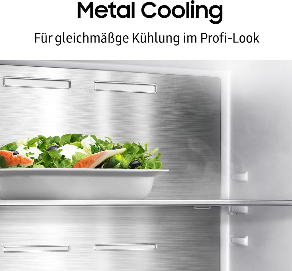 Samsung Bespoke RL38A7CGTS9/EG Kühl-/Gefrierkombination, 203 cm, 387 ℓ, AI Control, Twin Cooling+, Auto Ice Maker, No Frost+, Digital Inverter Kompressor, Edelstahl Look