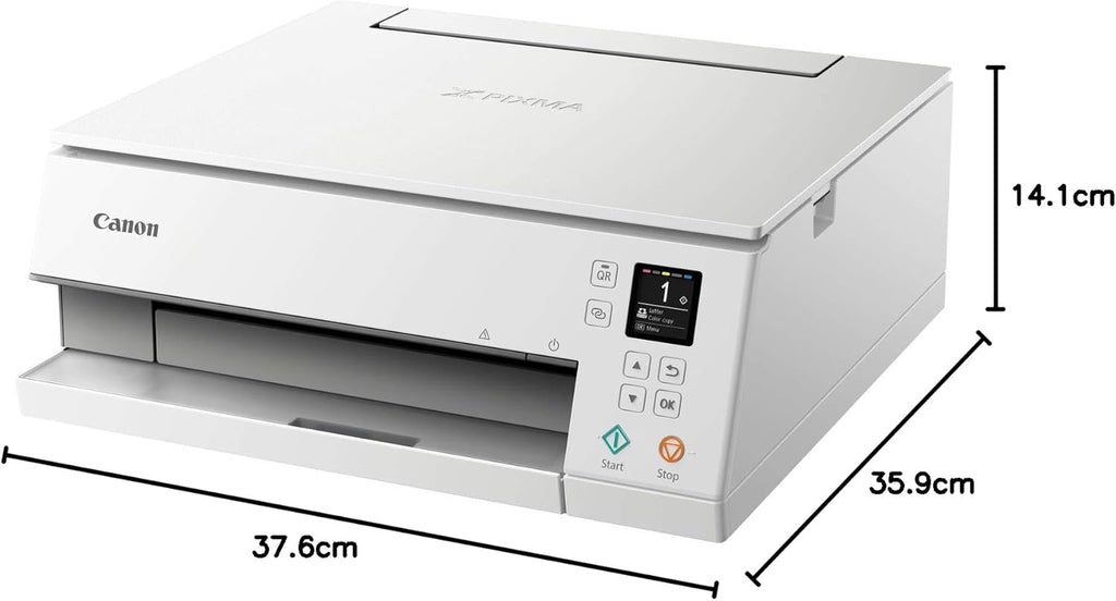 Canon PIXMA TS6350a Drucker Farbtintenstrahl Multifunktionsgerät DIN A4 (Fotodrucker, Scanner, Kopierer, OLED, 4.800x1.200 dpi, USB, WLAN, 5 separate Tinten, Duplexdruck, 2 Papierzuführungen), schwarz